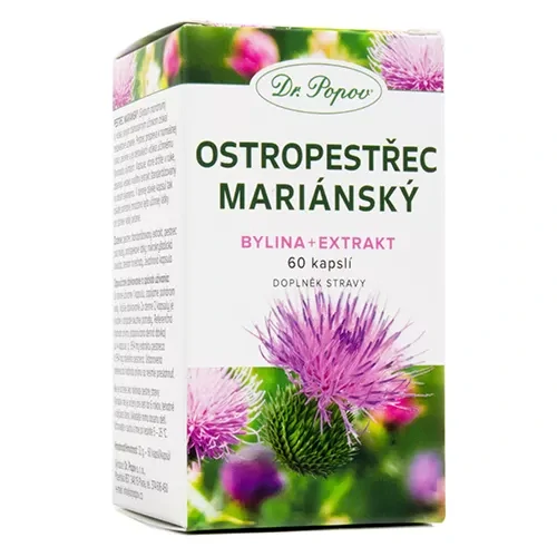 Dr. Popov Ostropestřec mariánský (bylina + extrakt) 60 kapslí
