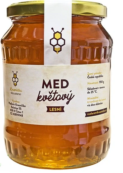 Včelařství Kvasnička Med květový "Lesní", český 950 g