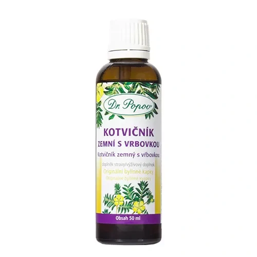 Dr. Popov Bylinné kapky Kotvičník zemní s vrbovkou 50 ml