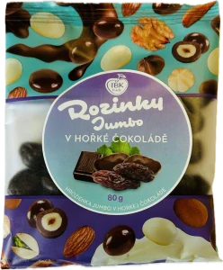 IBK Rozinky Jumbo v hořké čokoládě 80g