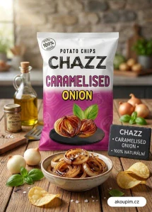 CHAZZ Bramborové chipsy karamelizovaná cibulka 130g