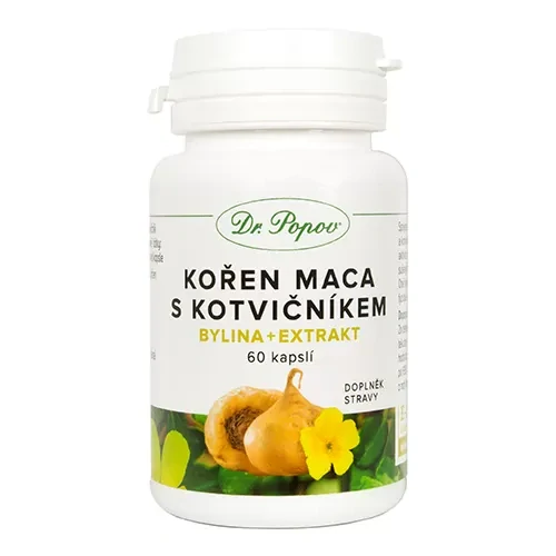 Dr. Popov Kořen Maca s Kotvičníkem (bylina + extrakt) 60 ka