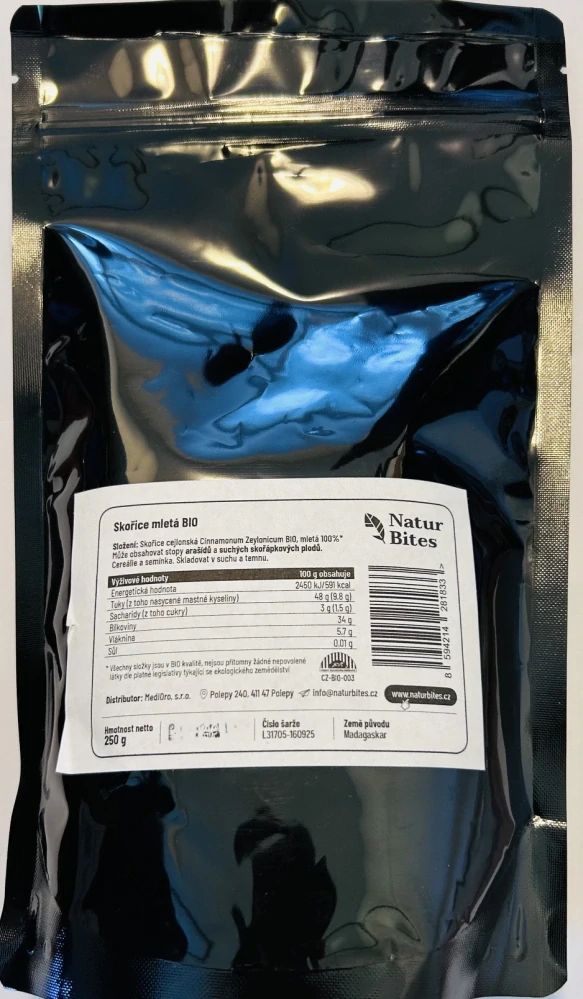 NaturBites Skořice mletá cejlonská BIO 250 g
