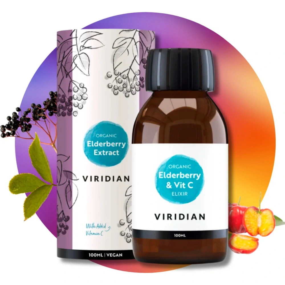 Viridian Elderberry Extract + Vitamin C 100ml Organic