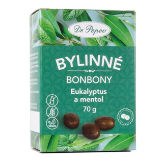 Dr. Popov Bonbony Eukalyptus a mentol 70 g