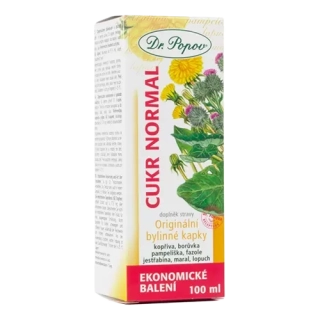 Dr. Popov Bylinné kapky Cukr normal 100 ml
