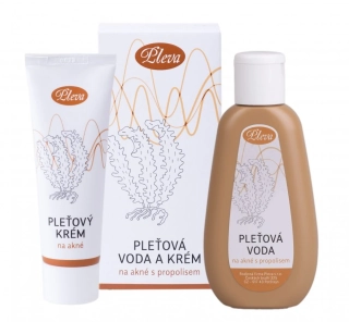 Pleva Pleťový krém a voda na akné 50g+120g