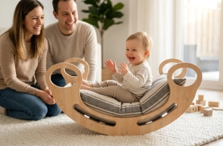 CZ Montessori houpačka pro děti 5v1 Maple / White 
